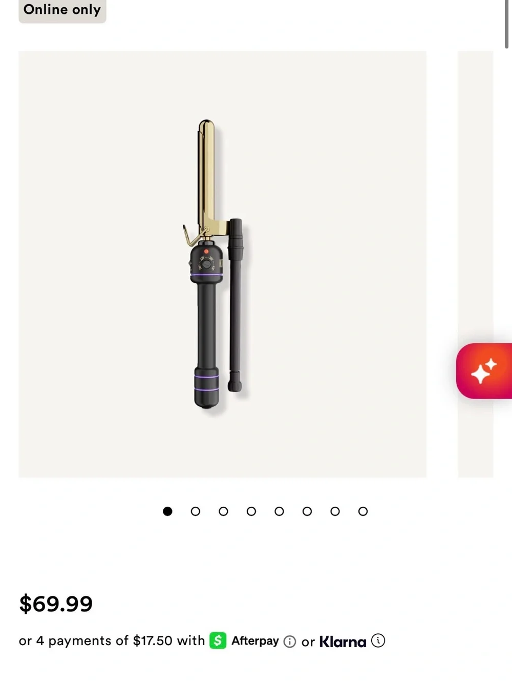 Gold and Black Curling Wand with Clip - Women’s Hair Accessory